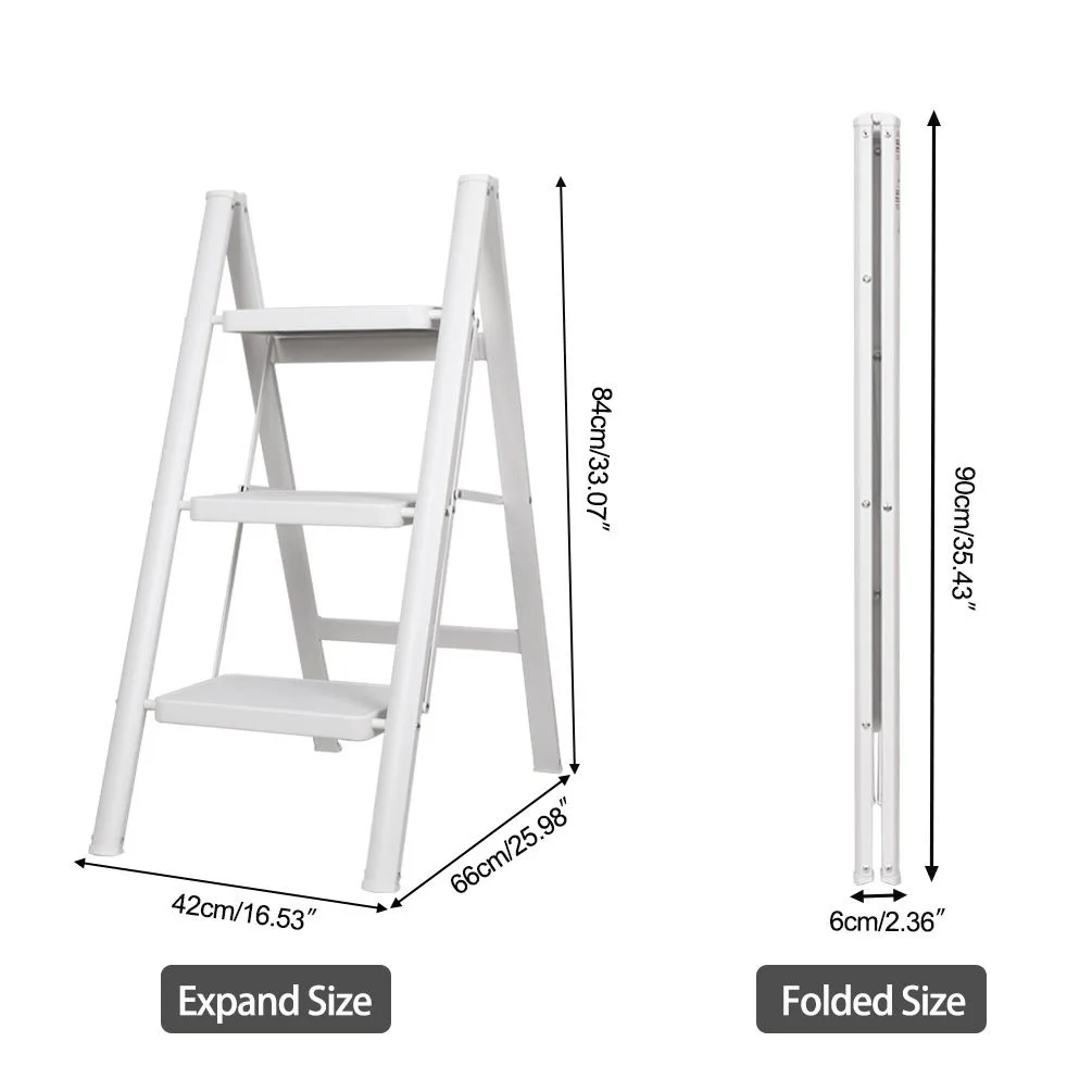 Aluminum Folding Ladder Aluminum Workshop Steel Step Ladder Foldable Stairs Abs Plastic Step Household Ladder