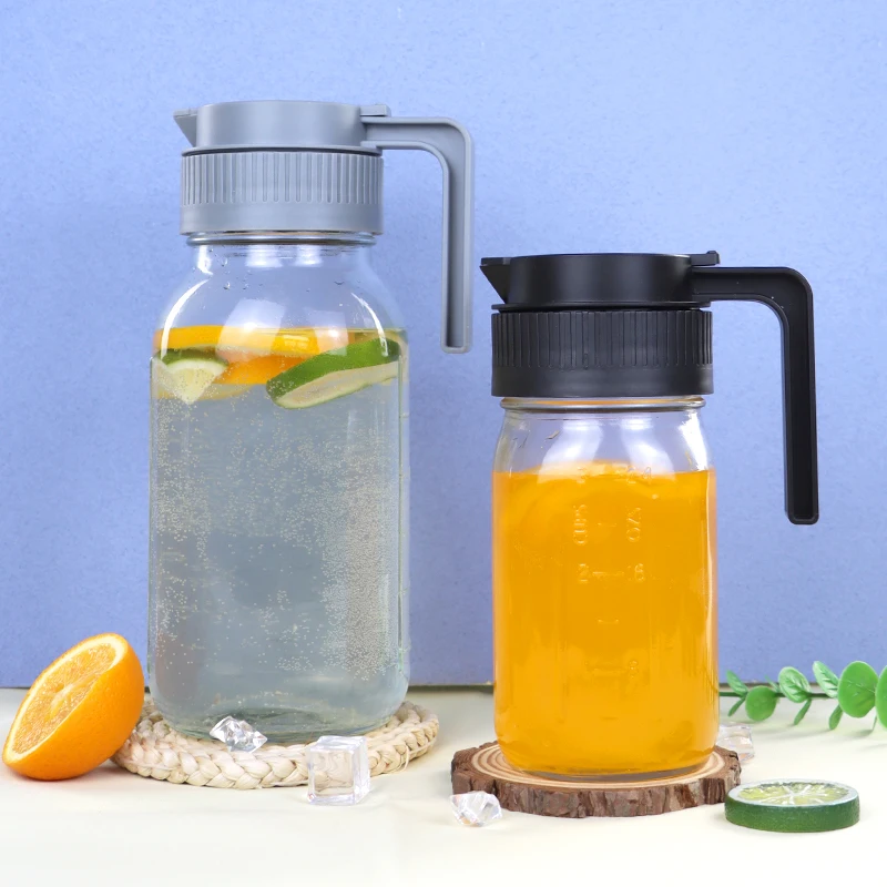86mm Sliding Lid & Easy Pour Spout Wide Mouth Mason Jar Lids Flip Cap Lid with Handle