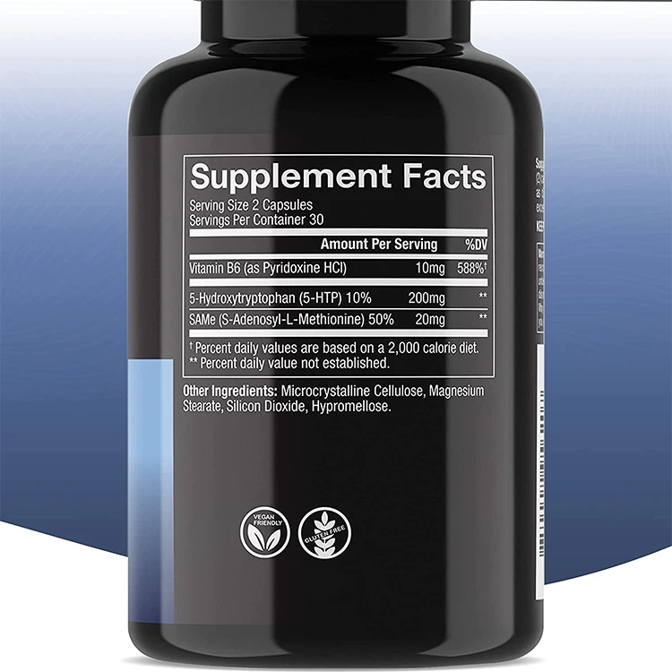 5-Hydroxytryptophan 5HTP capsules Vitamin B6 Supplements for Relaxed Mood