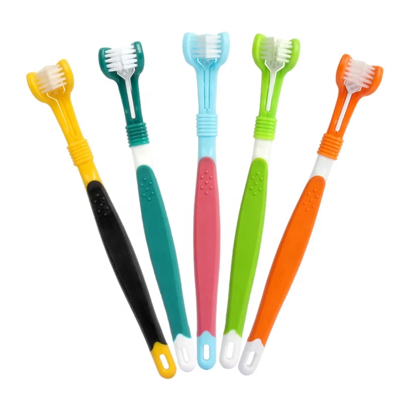 Factory Wholesale New Three Head Toothbrush For Pet Cat Dog Pet Toothbrush
