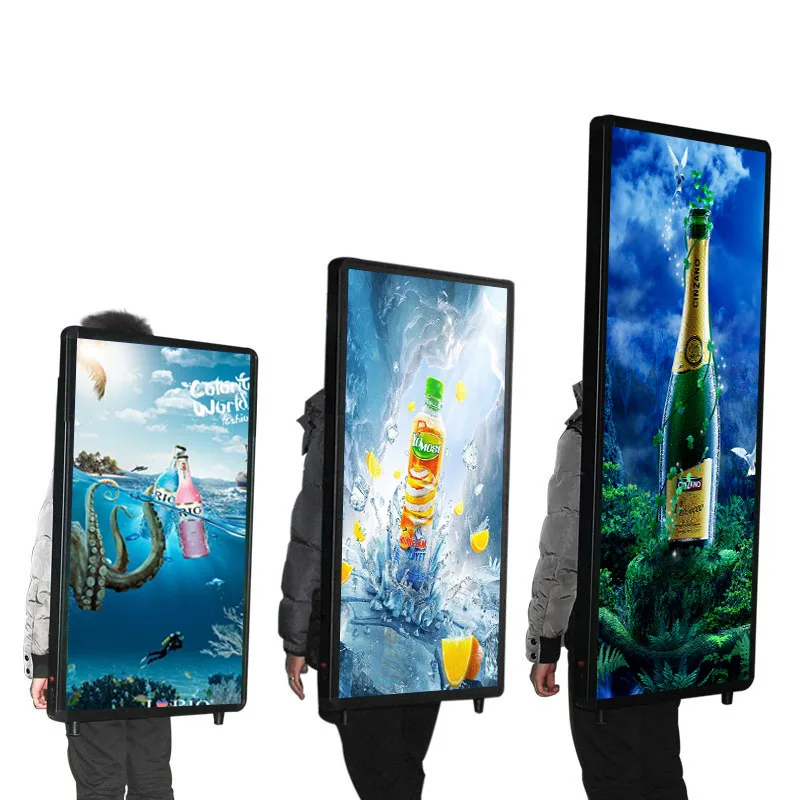 High quality LED backpack light box with battery portable walking billboard