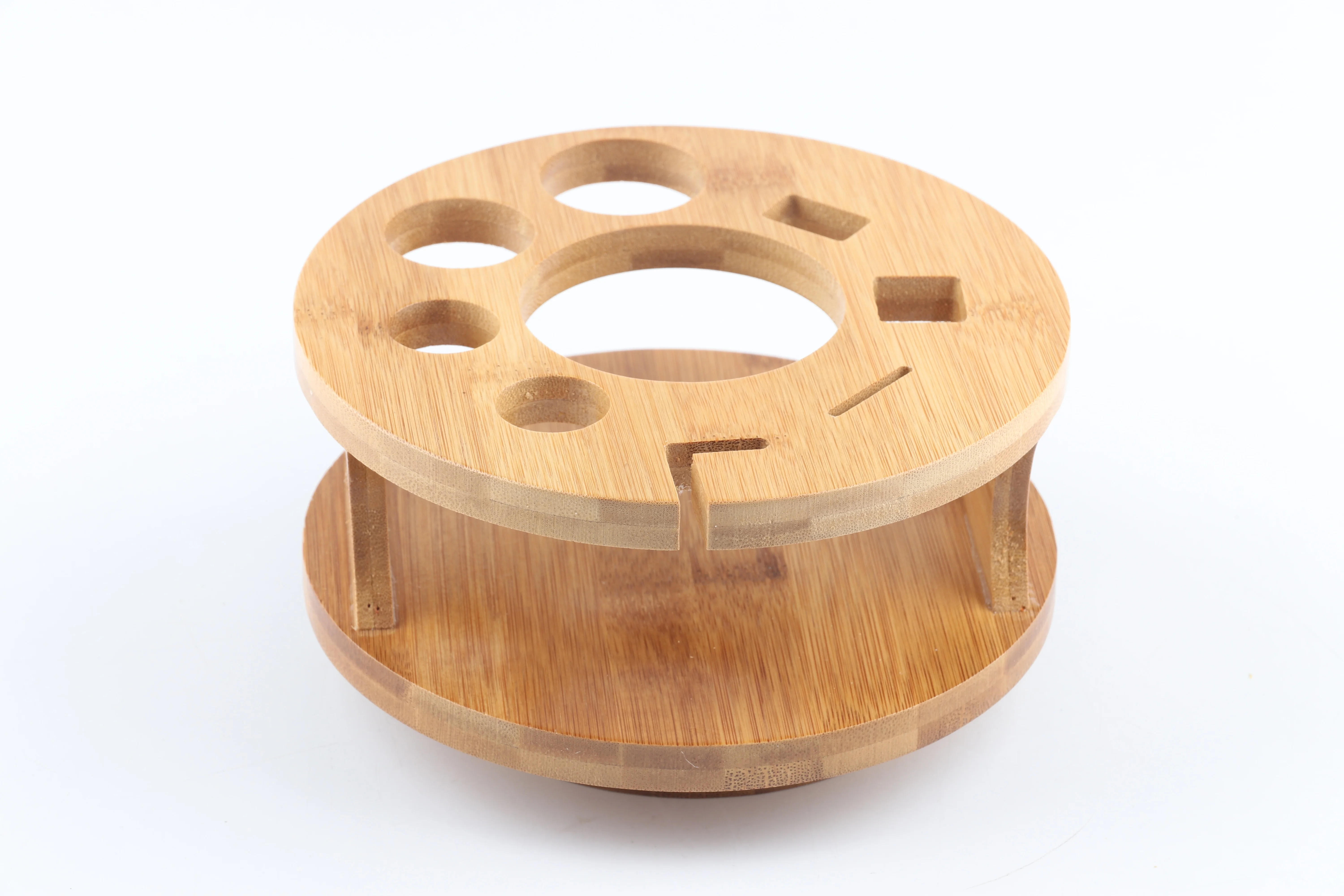 New Product Stainless Steel Cocktail Shaker Set Cocktail Bar Set with  Rotating Wood Stand