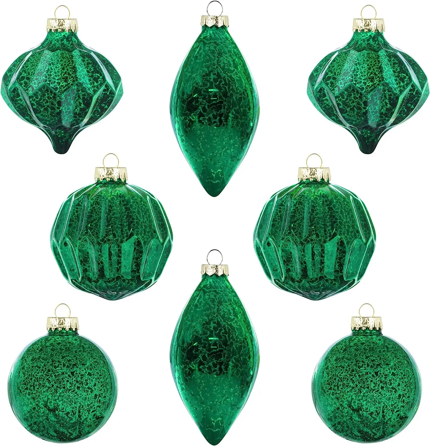 Christmas Holiday Ornament Party Decoration Glitter Christmas Tree Ornament Green Glass Ball Set
