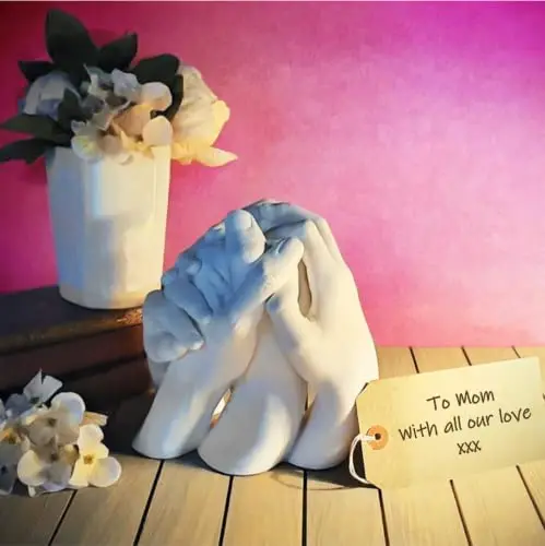 best selling customized 3d hand casting kit with color box wooden base