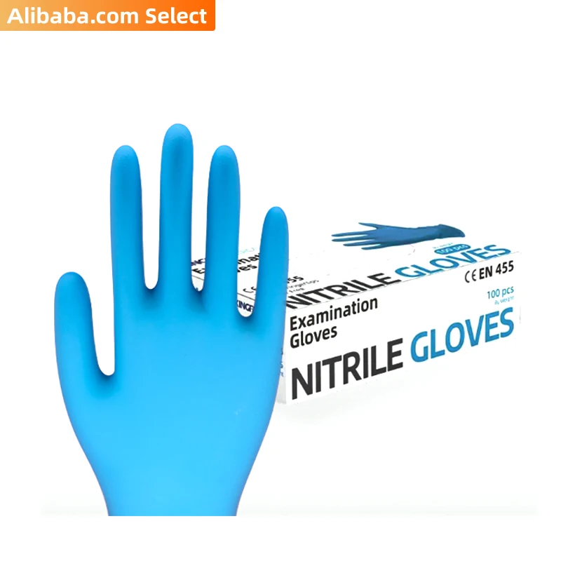 510k serial 9inch blue disposable medical grade nitrile surgical hand gloves guantes examination gloves