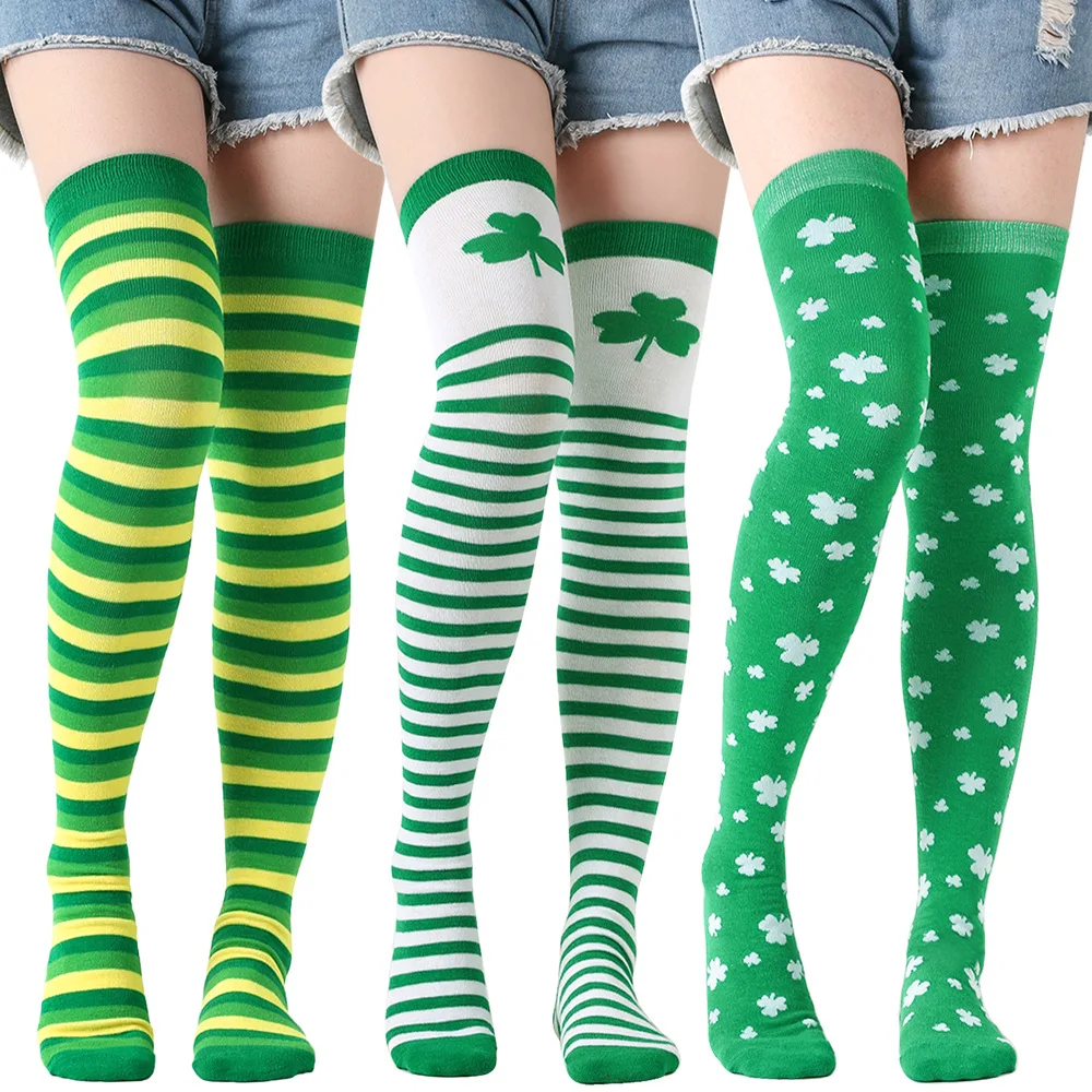 2024 Custom logo knee high stripes party socks women girls thigh high socks custom no minimum