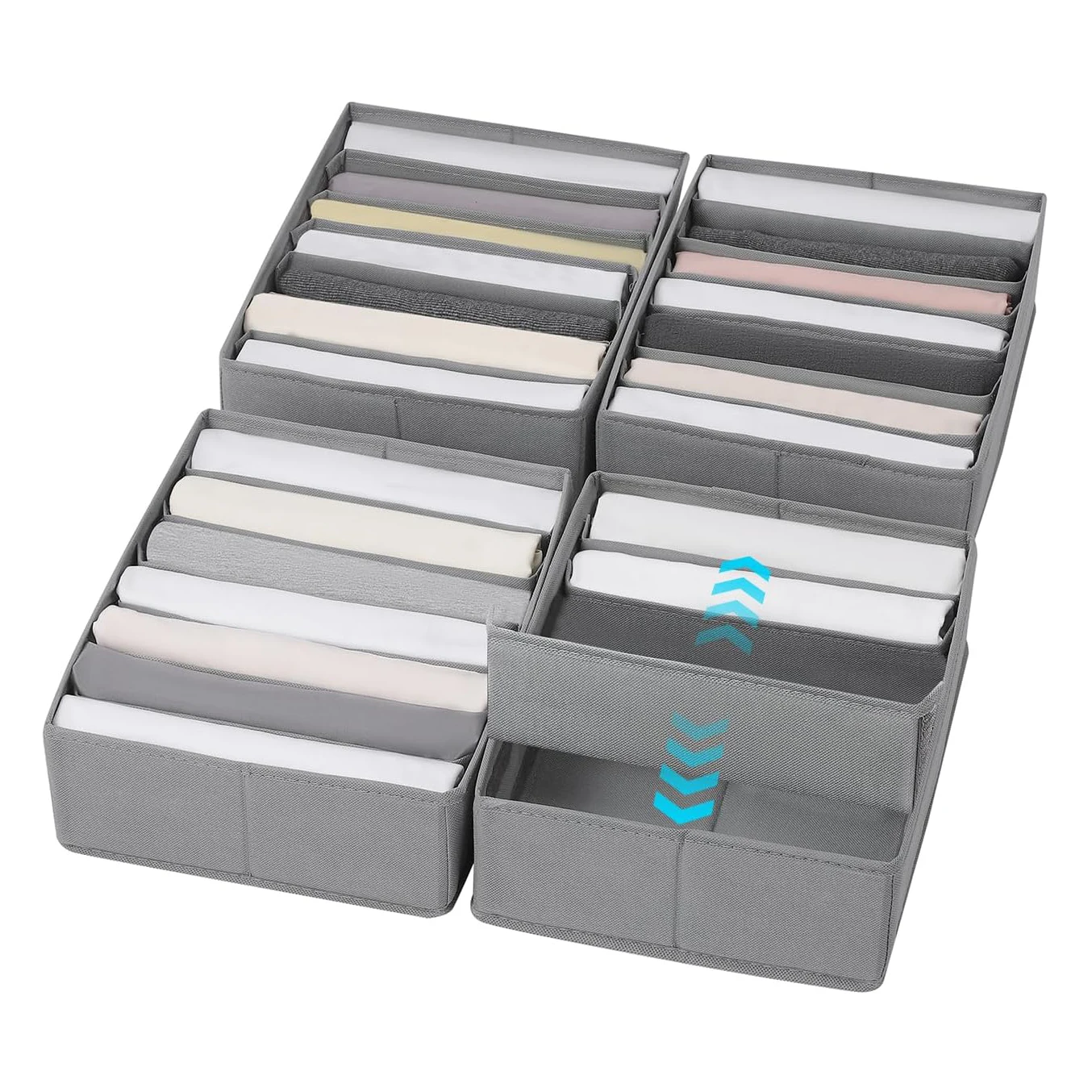 Adjustable T-shirt Drawer Organizers for Clothing with 6 adjustable dividers