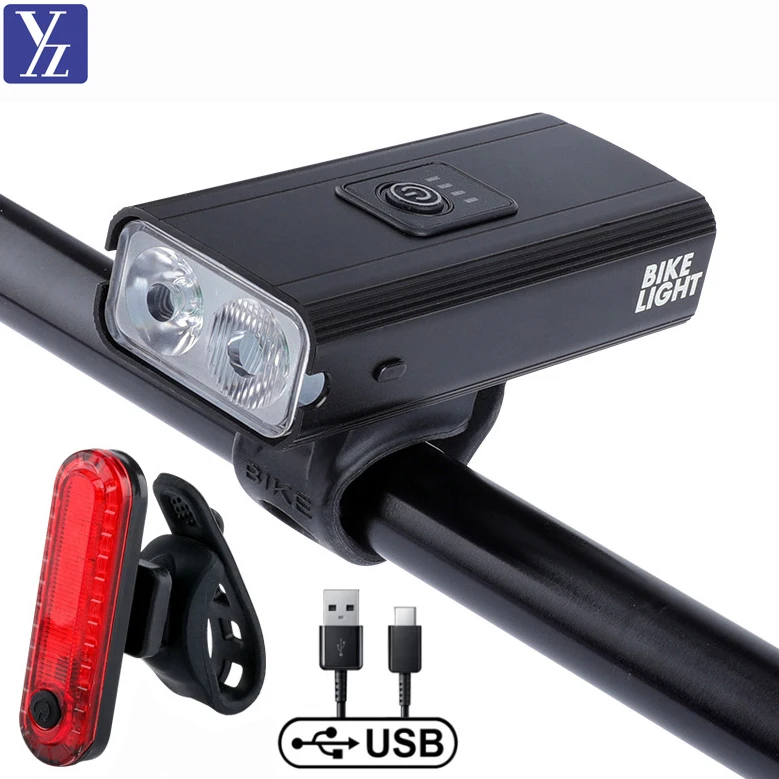 USB rechargeable bike led light and tail light 10W 1200lm 6 modes IP44 Power Display MTB Mountain Road led light for bicycle