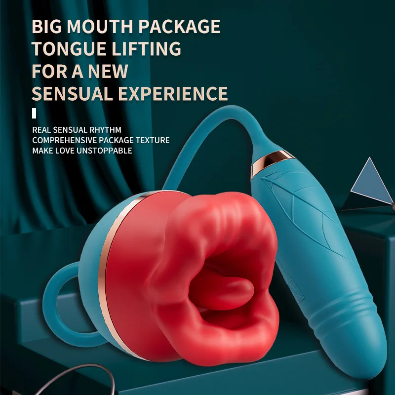 women vaginal massage adult sex toys 2 in 1 thrusting and mouth licking vibrator for clitoral masturbation
