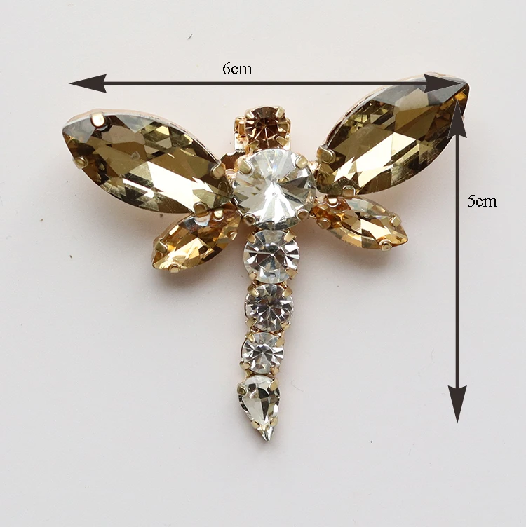 whole sale dragon fly glass rhinestones shoe jewelry decorative accessories charms shoe accessories for wedding