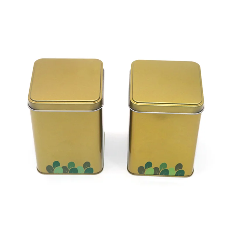 Nice Price food grade square tea tin box packaging metal tea tin storage China manufacturer