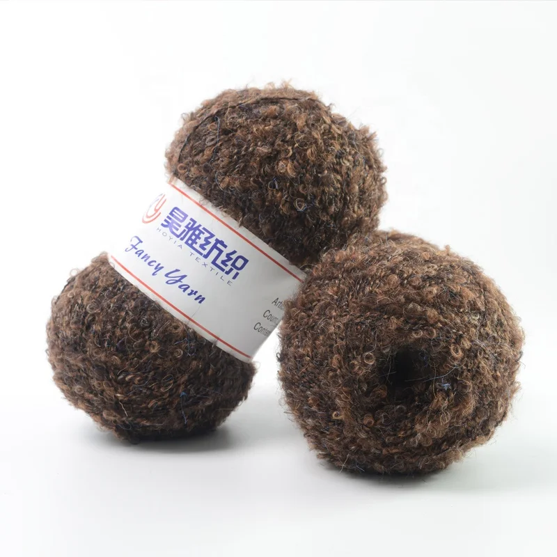 Hoyia latest products boucle knitting sweater yarn fancy wool mohair neps cozy knitting yarn