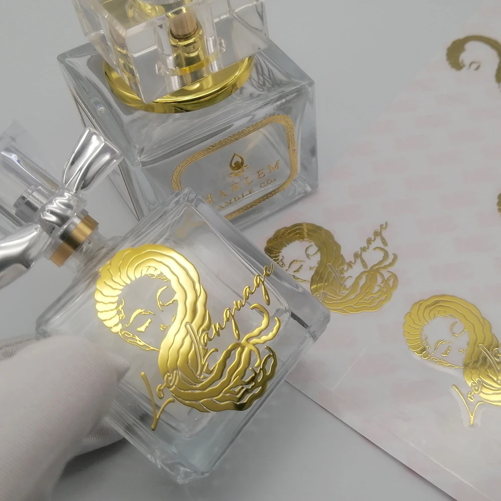 custom printing 3d logo uv transfer sticker Nickel gold foil stickers embossed Label Scratch Off Metal print label logo sticker