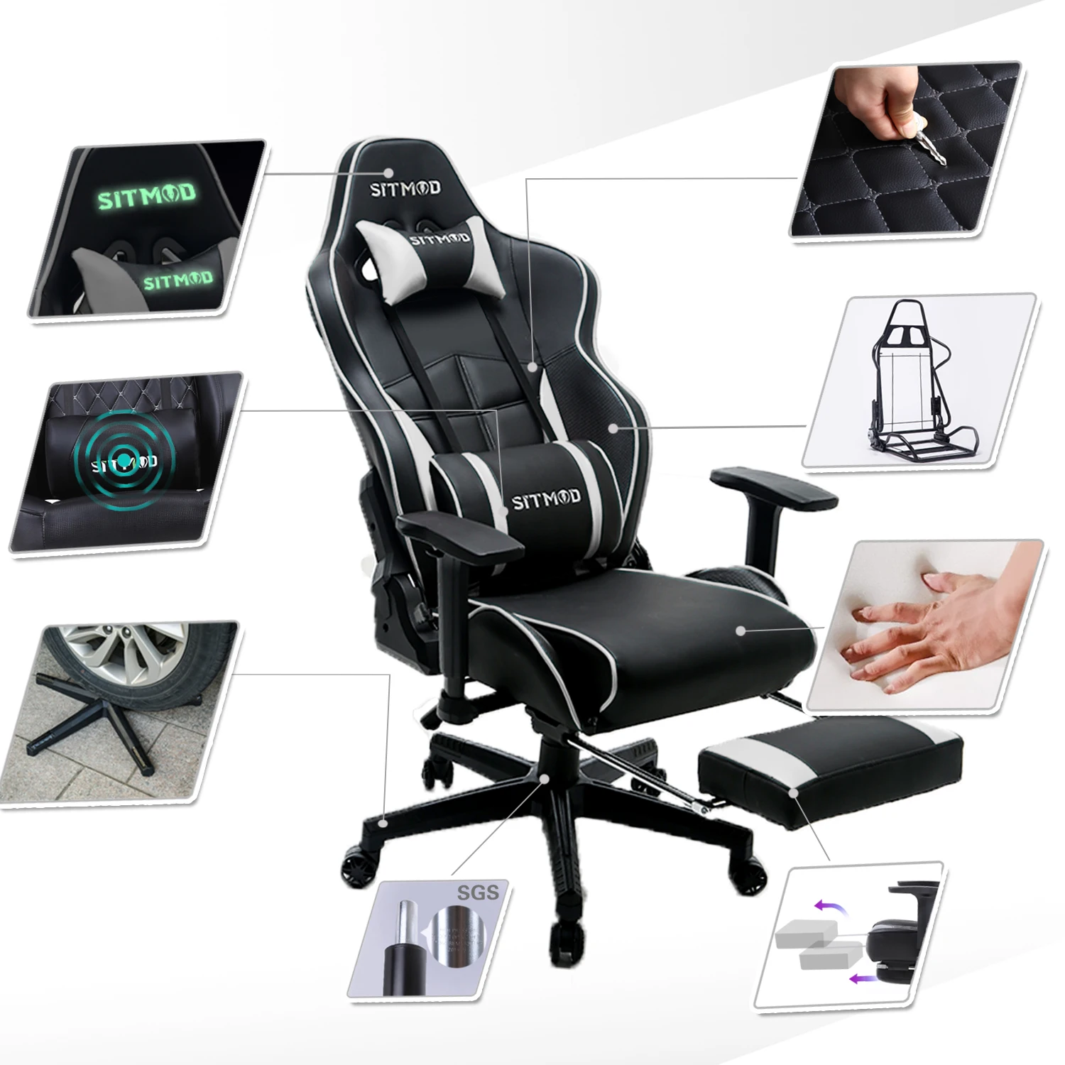 Hign Quality OEM/ODM Ergonomic PC Gaming Swivel Silla Gamer Computer Office Furniture Racing Video Game Rocker Gaming Chair