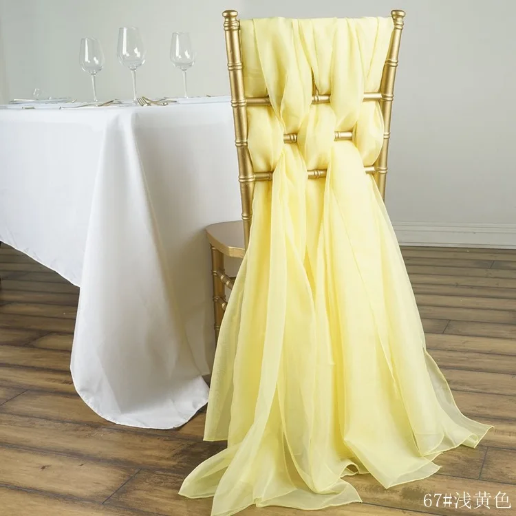colorful Chiffon organza fabric chair sash