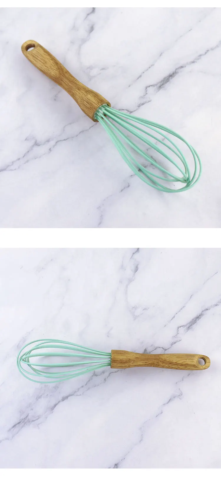 Силиконовый венчик для яиц с деревянной ручкой Многофункциональные кухонные инструменты