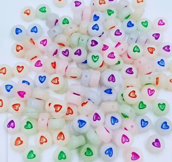 Wholesale 500g/Bag Acrylic Plastic Letter Beads Luminous Alphabet English Letter Spacer Beads For DIY Jewelry Making Findings