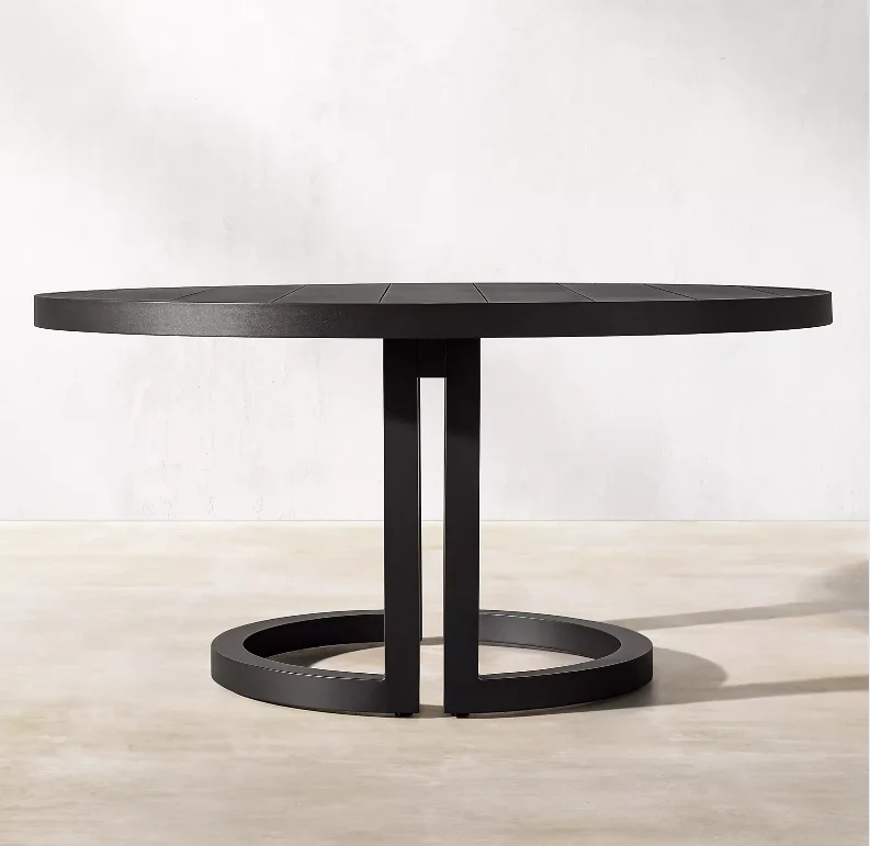 Green high quality hotel patio furniture aluminum round dining table