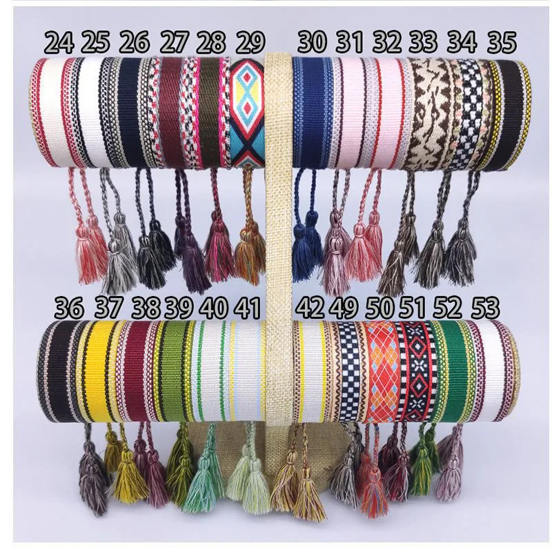 Vintage Friendship Bracelet For Women Men Handmade Rope Tassel Bracelets Adjustable Fabric Design custom logo Bracelet