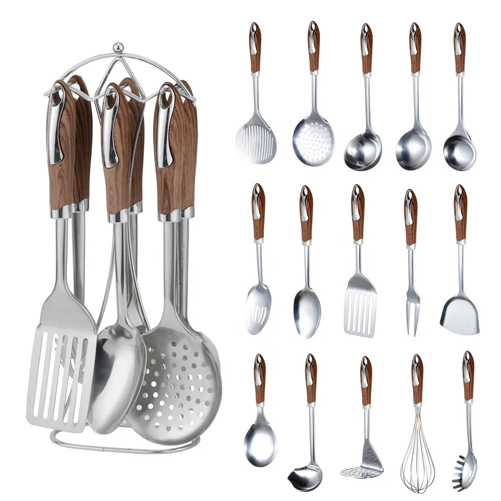 Kitchen Utensil Manufacturer Stainless Steel Cooking & Serving Set - Slotted Turner & Spoon, Solid Spoon SS Kitchen Utensil Set