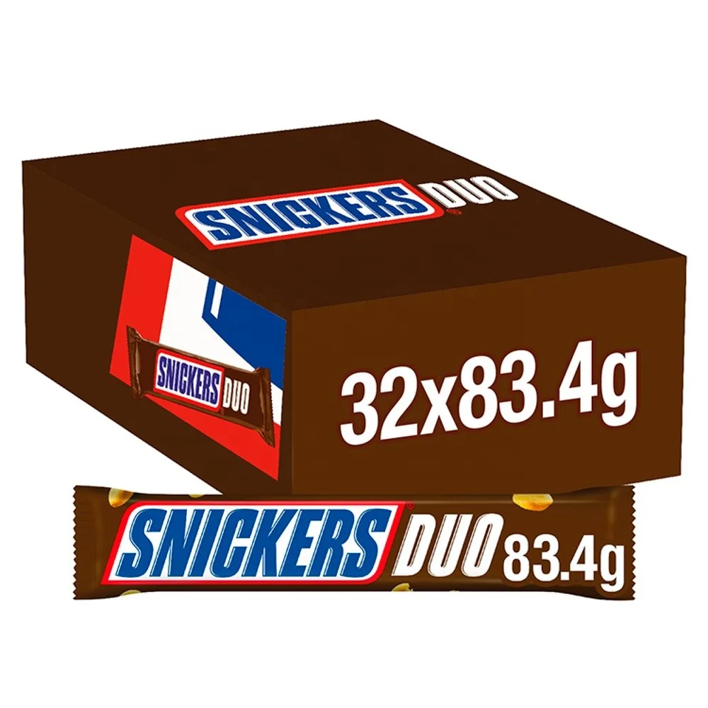 Hot Snickers Peanut Sandwich Chocolate Bar 24*51g Energy Bar Boxed Snack Candy Snickers