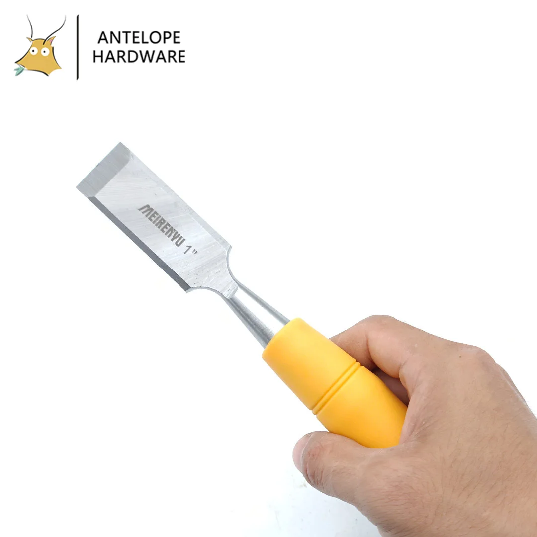 Ручка из марганцевой стали и резины, деревянное плоское долото Cabinetmaker