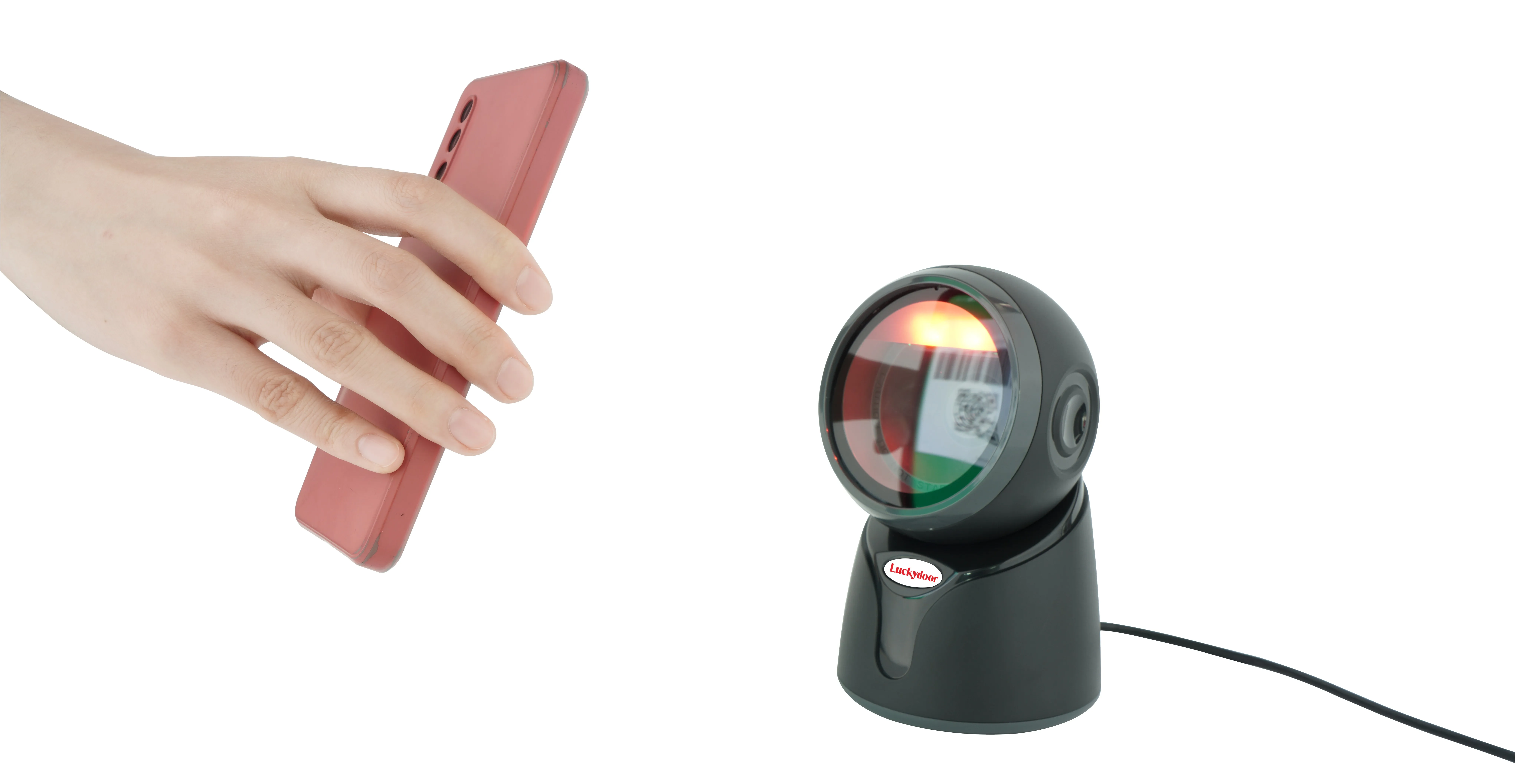 LKD-L600 617nm LED Aimer White LED Image CMOS 640*480 60 Roll 360 Declination 60 2D Barcode Scanner