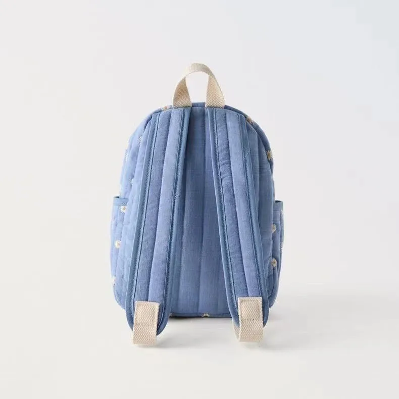 2024 New arrival children fashionable bag Daisy Quilting Denim small child Backpack for kids