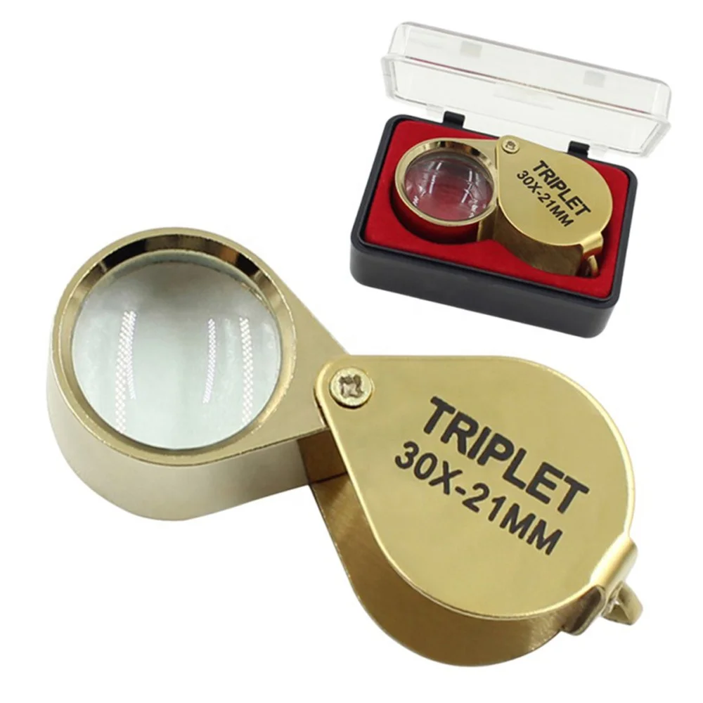 Golden 30x 21mm Jewelers Eye Loupe Magnifier Magnifying glass