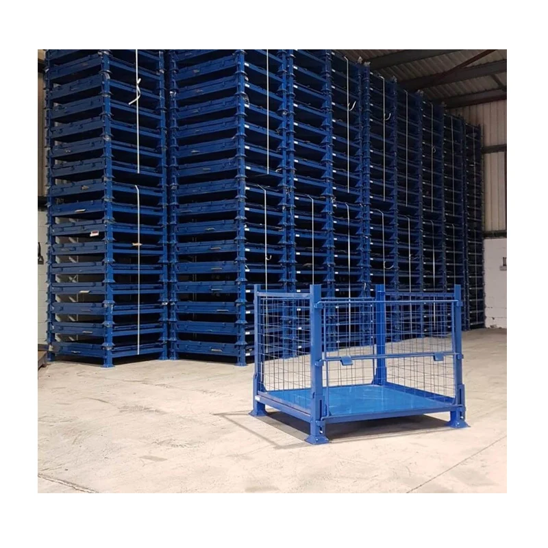 metal Wire mesh box auto parts warehouse storage collapsible stillage cage