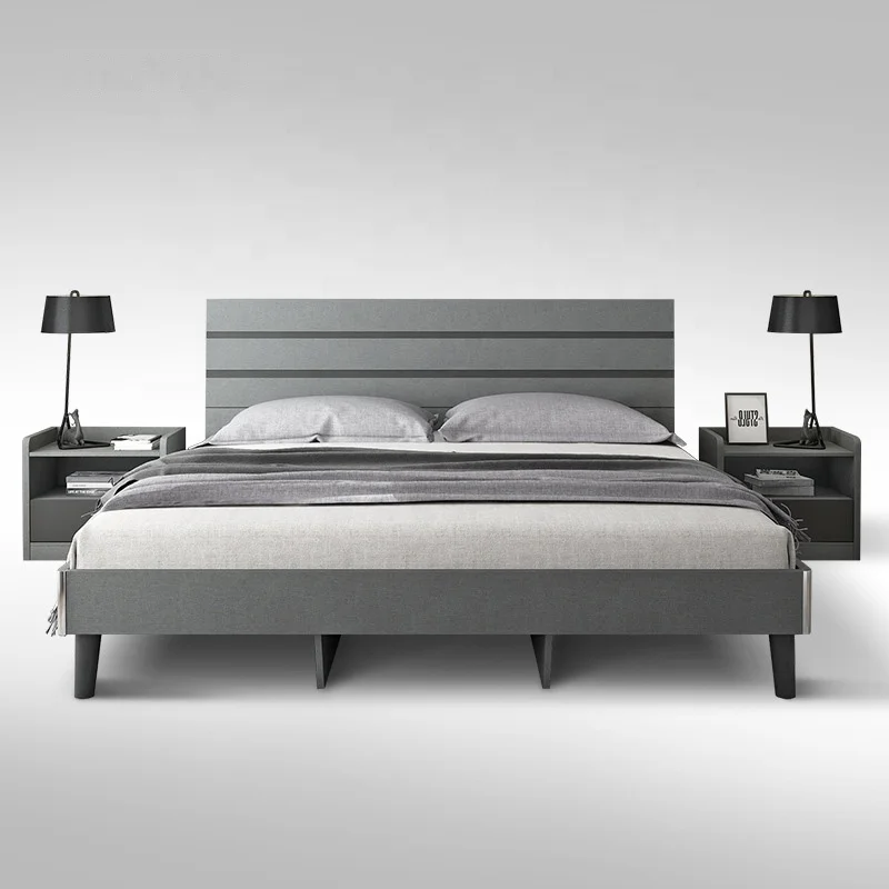 Full Bedroom Low Modern Wooden Models Minimalist King Size Oak Queen Set Furniture High Quality Hotel Frame Queen Bed