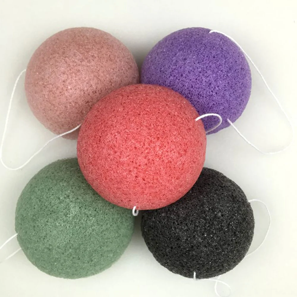 Multicolor High Quality Soft Q Beauty Black Private Label Natural Pink Heart Shaped Turmeric Wholesale Facial Konjac Sponge