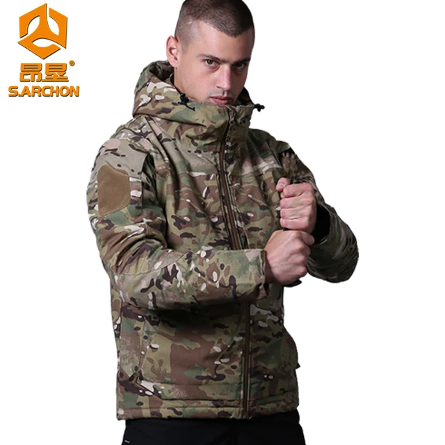 M65 plus velvet Red flame instructor tactical jacket male camouflage outdoor waterproof windbreaker tactical clothing
