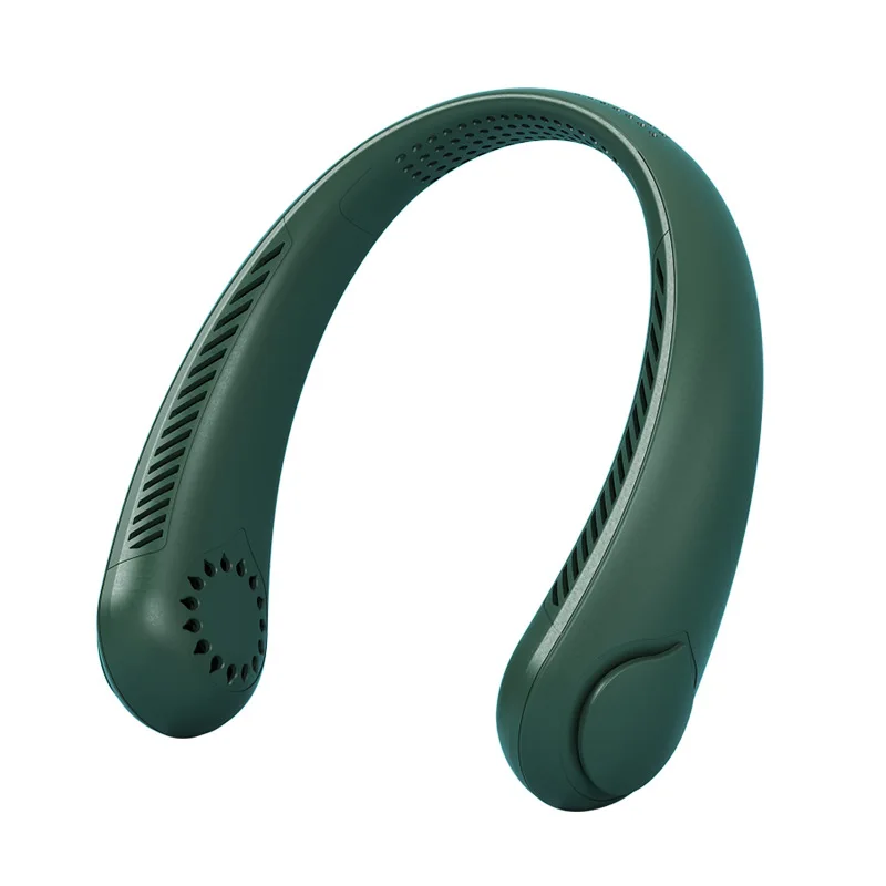 2022 silica gel bladeless adjustable fold neck fan mini ABS Low noise mute USB rechargeable air cooling cordless portable fan