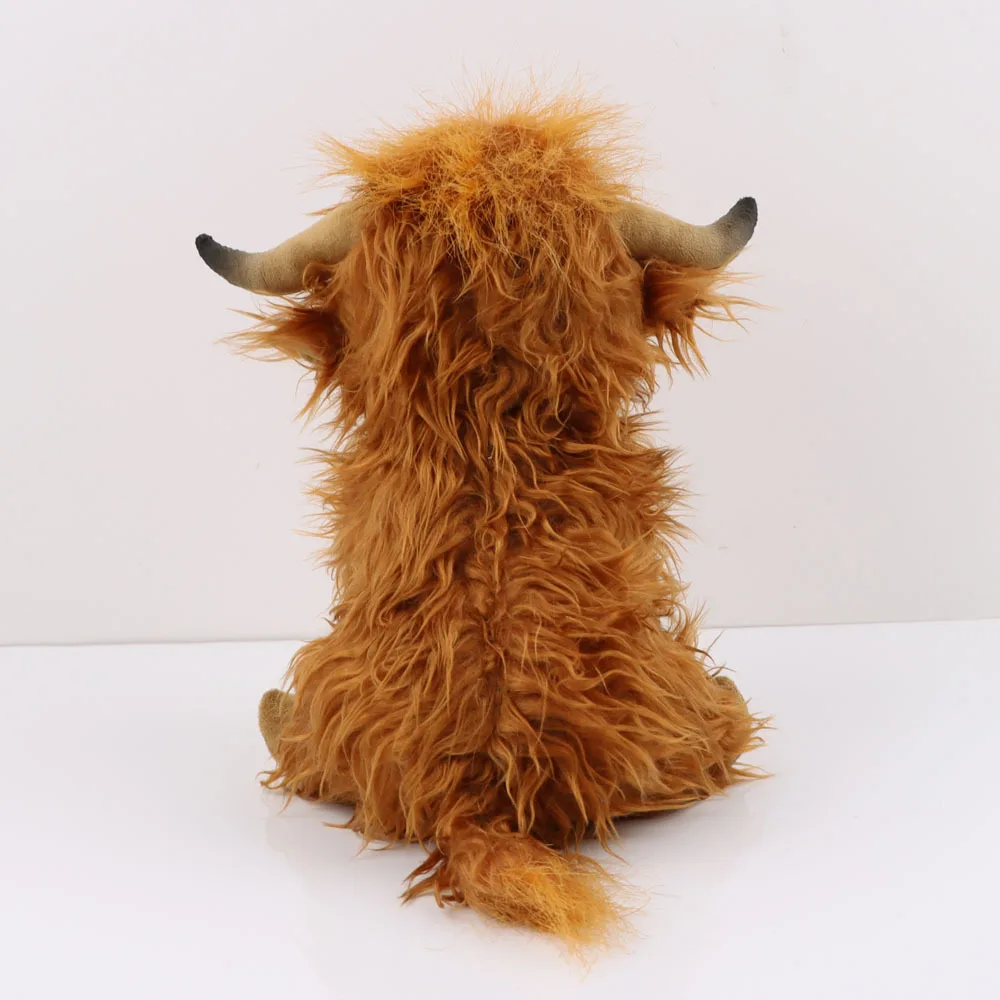 Cute cartoon simulation yak Highland Cow plush toy simulation long hair cow doll Yak