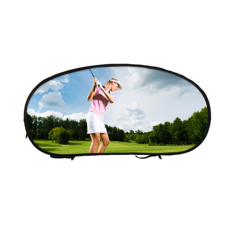 Sports Field Outdoor Pop-Up A-Frame Banner Horizontal Oval Shape Advertising Stand