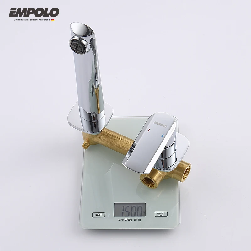 Modern Waterfall Wall Mount Faucet Bathroom Mixer Basin Faucet Sink Brass Basin Wall Mixer Faucet