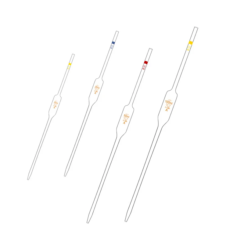Lab use glass class A bulb volumetric mora pipette