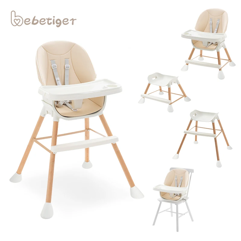 Wooden baby high chair multi-functional chair for baby caring feeding chair