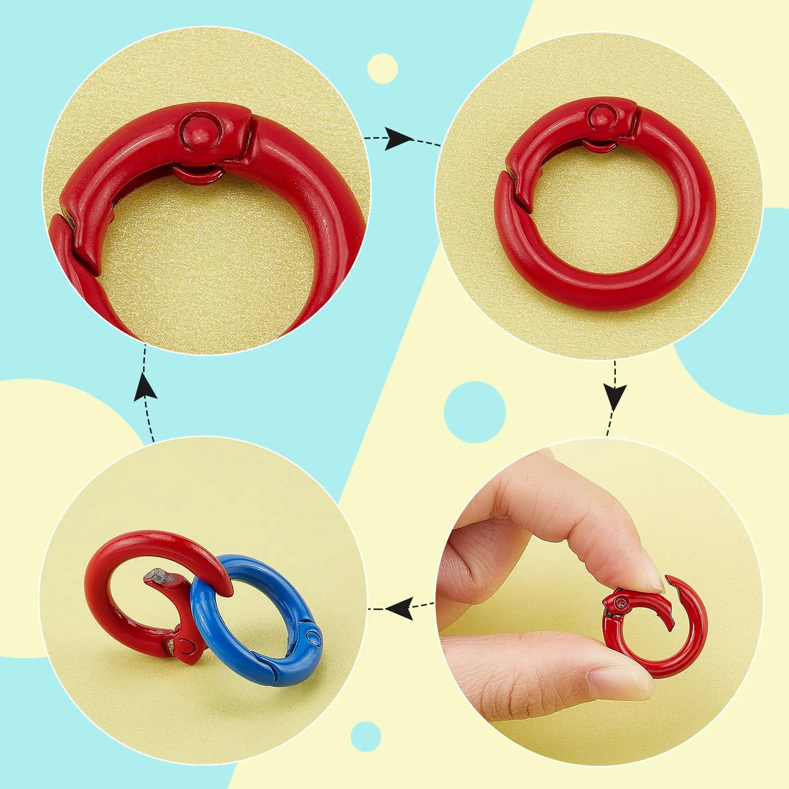 Spring o ring metal o-ring Handbag Accessories Key Ring Spring Opening Circle Snap Clip Hook