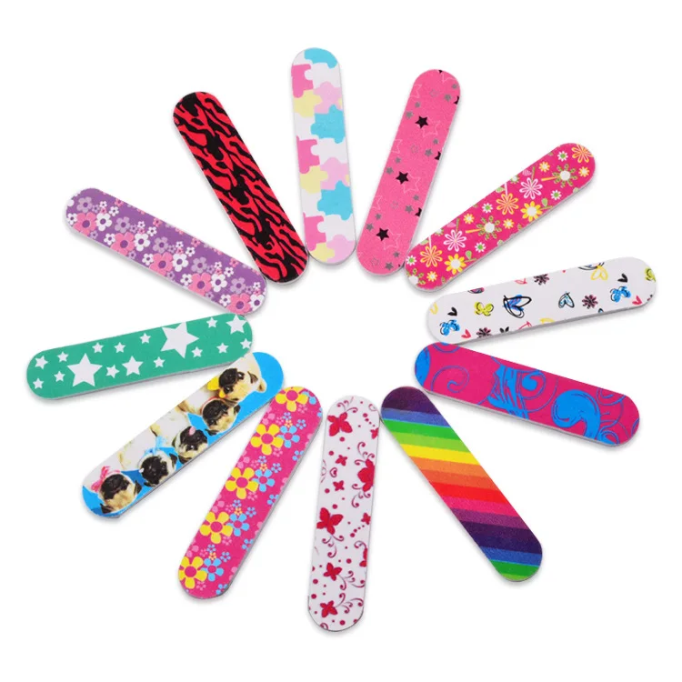 Colorful Professional Emery Board Manicure Pedicure Art Tools Custom Logo Double-Sided Nail File Set 180 150 80 100