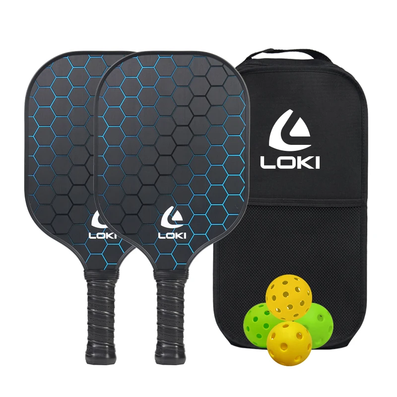 Loki 2024 Upgrade Lighter High Performance Carbon Fiber Professional Custom Pickleball Paddle Set