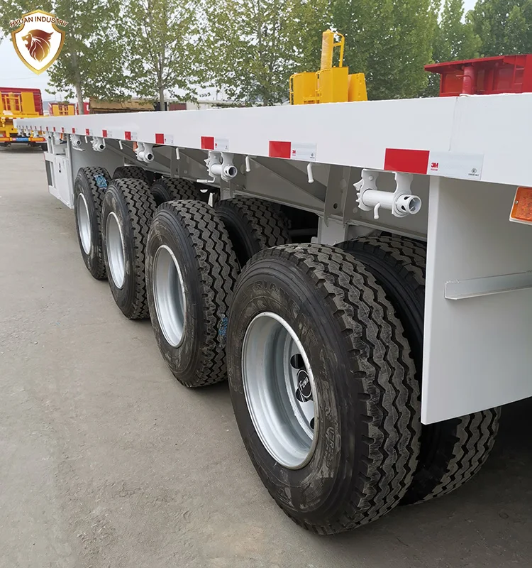3 Axles 20ft 40 ft Shipping Container Flat Bed Flatbed Semi Truck Trailers Cheap Price For Sale