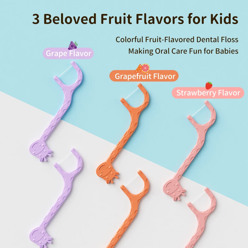 Chinese products wholesale portable Fruit Flavors Fluoride Coated Grape Flavors kids dental floss