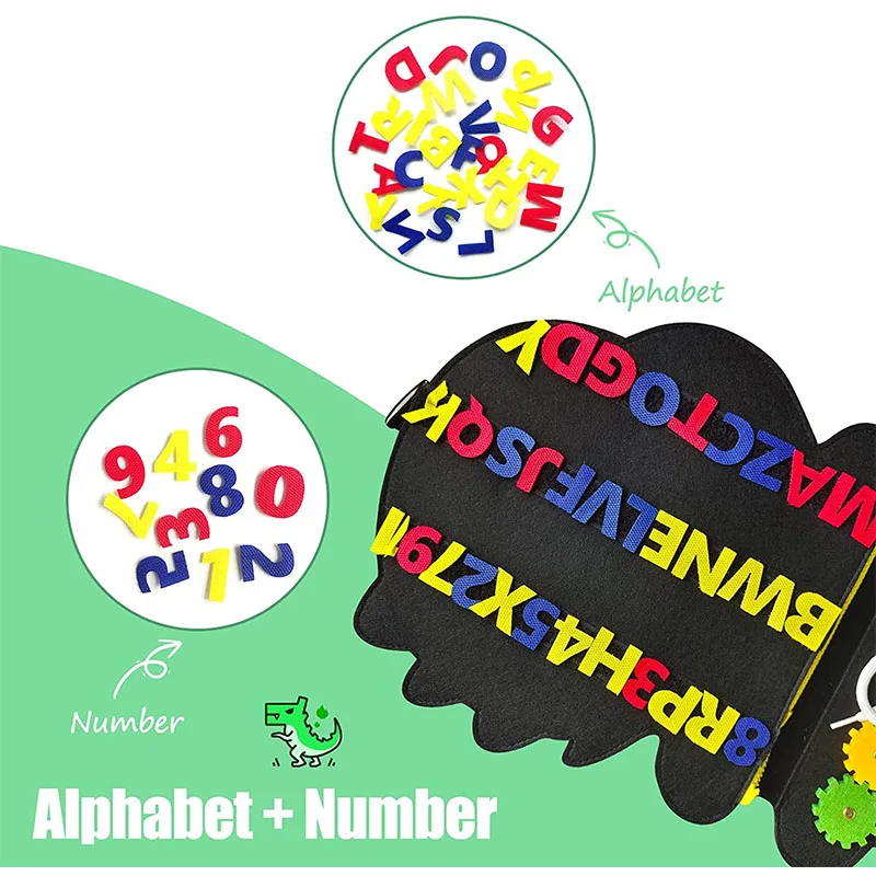 Toddlers Activity Developing Busy Book Autism Sensory Kids Toys Dinosaur felt Busy Board Montessori Toys