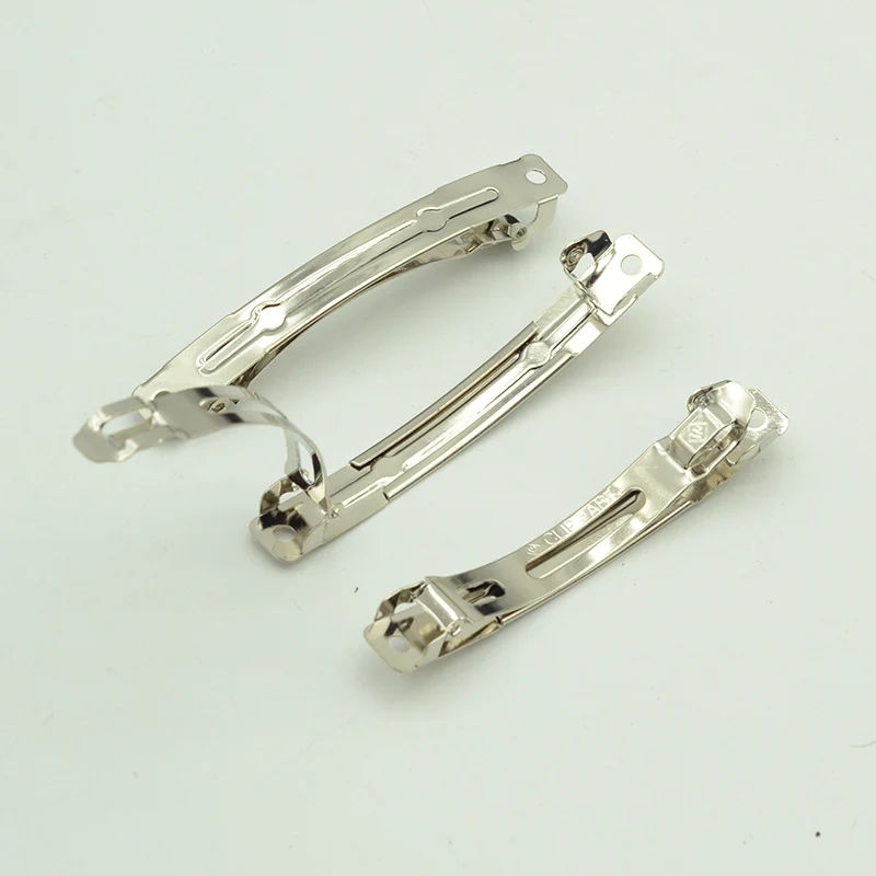 7cm Wide Two Parts Curled Edges Metal French Barrettes Clip Paris  Automatic Hairpins for DIY Kids Girls Hair Accessories