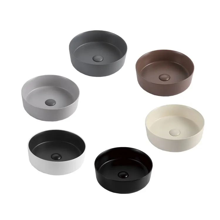 Top quality matte colored solid surface bathroom furniture color fancy  wash basin