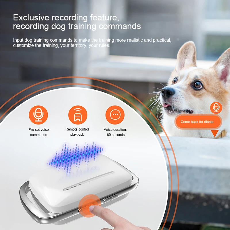 Custom Waterproof Dog Anti Barking Collar Rechargeable Electric Shock Training Remote Control Pet Dog Training Collars