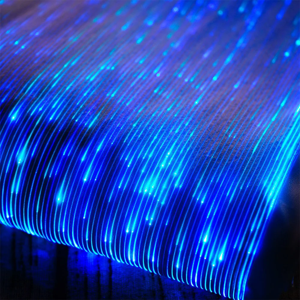 LED Luminous Fiber Optics Fabric for Dresses Gown Bag - Light Up PMMA Optical Fiber Clothing Fabric Textile with RGB LED Control