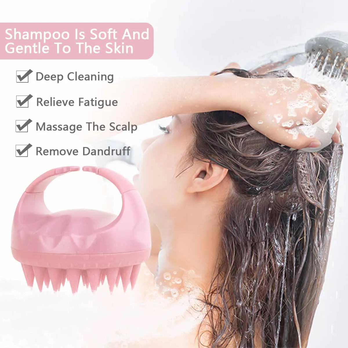 New product Massage Shampoo Brush Soft Hair Shower Brush Wet Dry Shower Comb Comfortable Pet Shower Brush Children